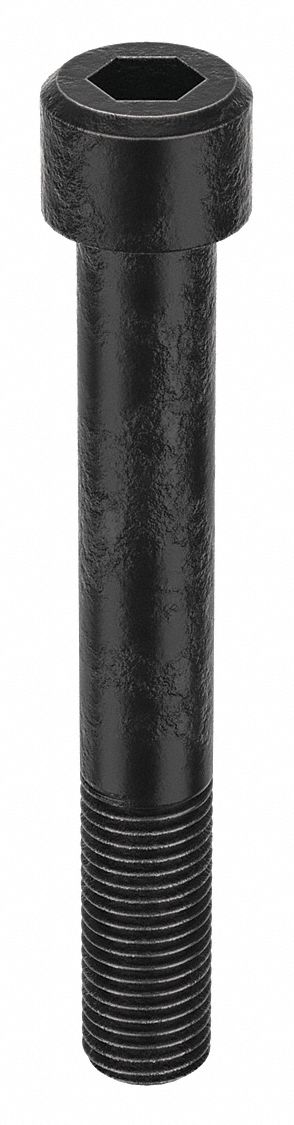 Socket Head Cap Screw: 1 3/8"-6 Thread Size, 10 in Lg, Std, Black Oxide, Alloy Steel, 1 in Drive