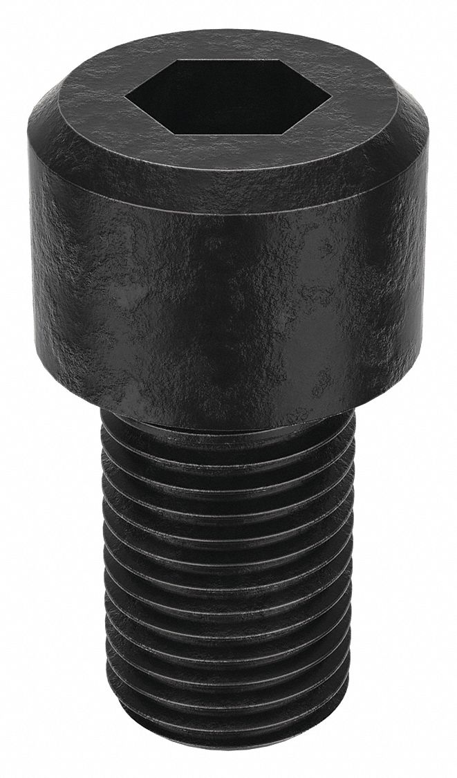 Socket Head Cap Screw: 1 1/2"-6 Thread Size, 2 1/2 in Lg, Std, Black Oxide, Alloy Steel, 1 in Drive