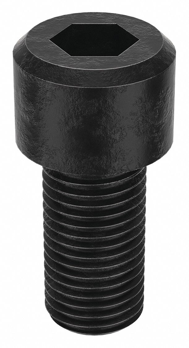 Socket Head Cap Screw: 1 3/4"-5 Thread Size, 3 1/2 in Lg, Std, Black Oxide, Alloy Steel
