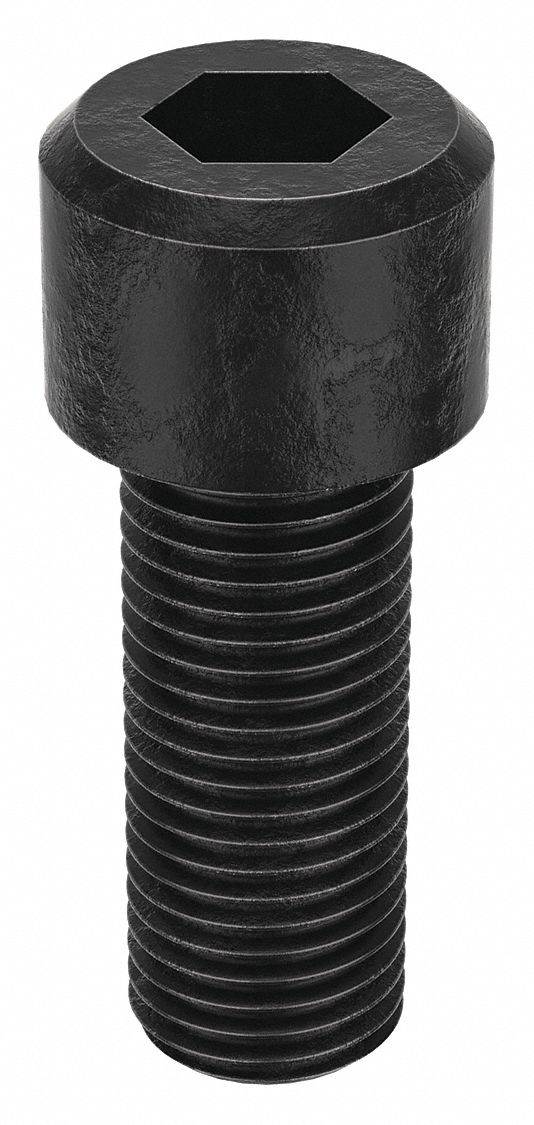 Socket Head Cap Screw: 1 3/4"-5 Thread Size, 4 1/2 in Lg, Std, Black Oxide, Alloy Steel