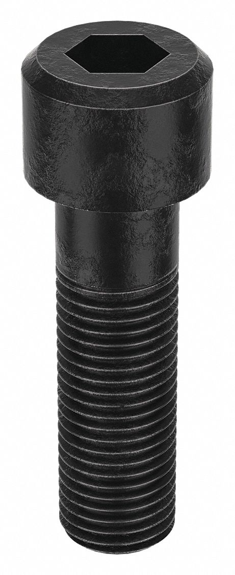 Socket Head Cap Screw: 1 3/4"-5 Thread Size, 6 in Lg, Std, Black Oxide, Alloy Steel, 1.75 in Head Ht