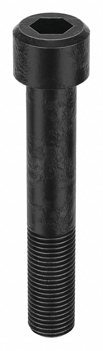 Socket Head Cap Screw: 2"-4-1/2 Thread Size, 12 in Lg, Std, Black Oxide, Alloy Steel, 2 in Head Ht