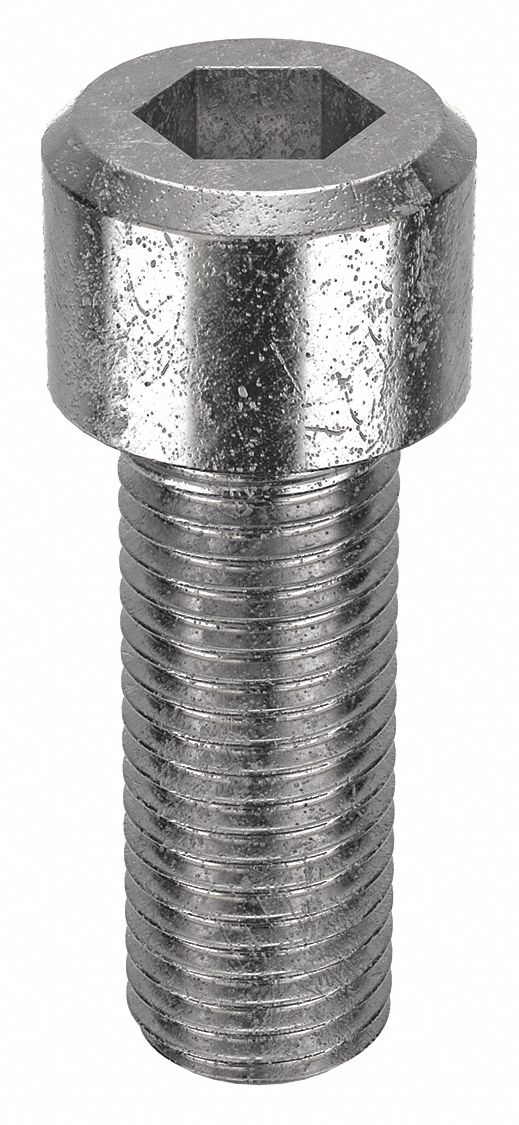 Socket Head Cap Screw: 1"-8 Thread Size, 2 3/4 in Lg, Std, Plain, Stainless Steel, 18-8, 5 PK