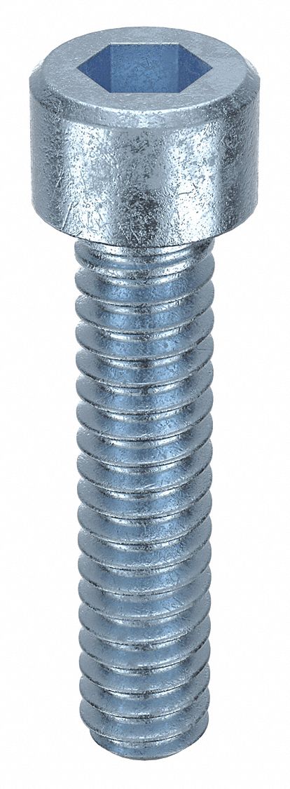 Socket Head Cap Screw: #10-24 Thread Size, 7/8 in Lg, Std, Zinc Plated, Alloy Steel, 100 PK