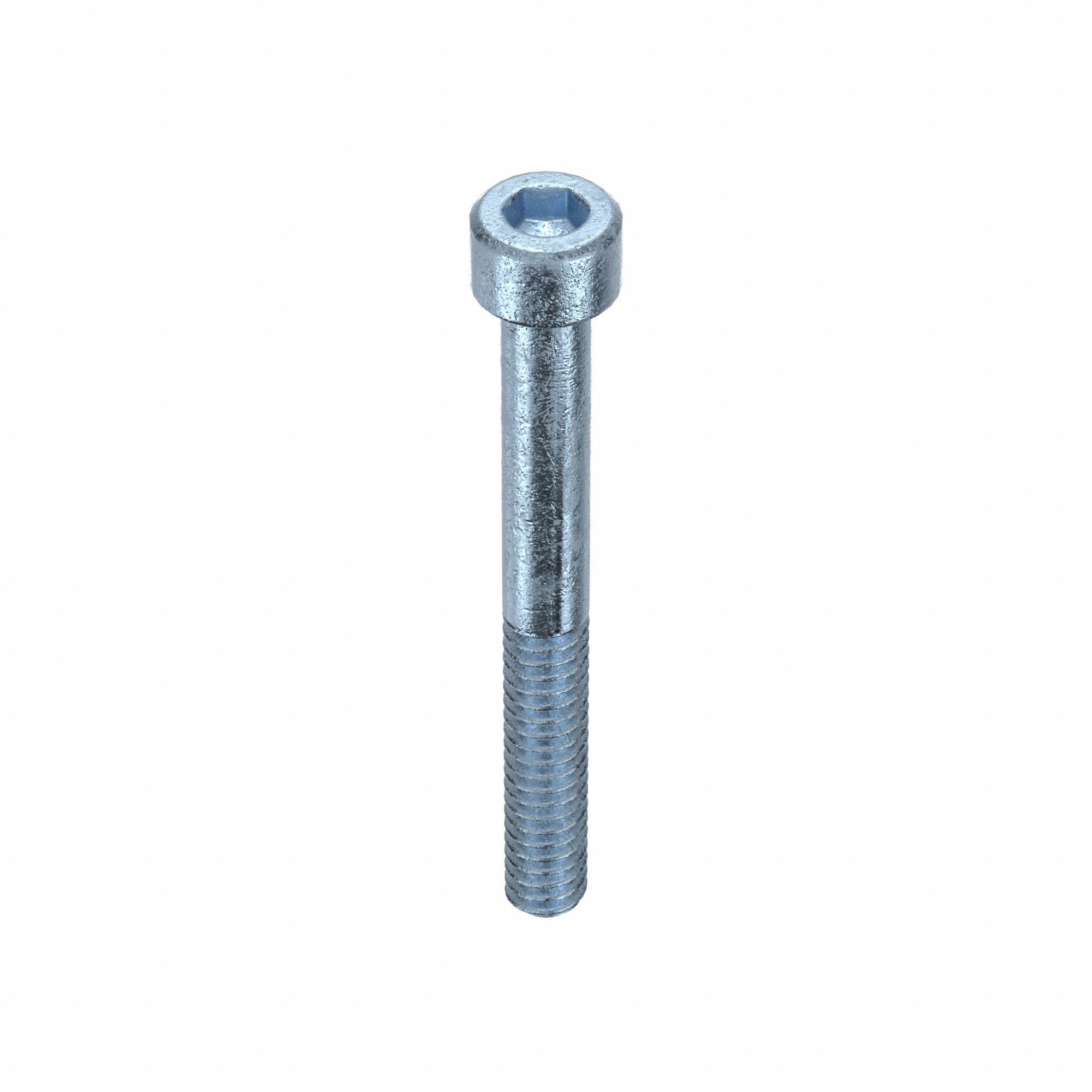 Socket Head Cap Screw: #10-24 Thread Size, 1 3/4 in Lg, Std, Zinc Plated, Alloy Steel, 100 PK