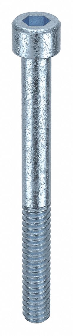 Socket Head Cap Screw: #10-24 Thread Size, 2 in Lg, Std, Zinc Plated, Alloy Steel, 100 PK