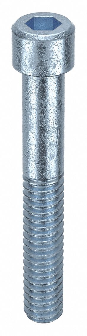 Socket Head Cap Screw: 1/4"-20 Thread Size, 1 3/4 in Lg, Std, Zinc Plated, Alloy Steel, 100 PK