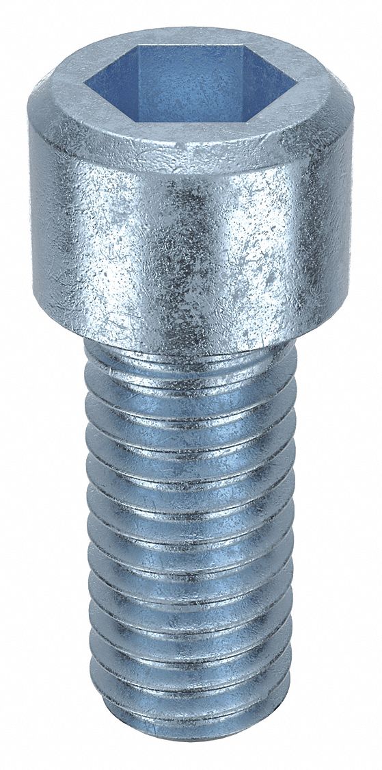 Socket Head Cap Screw: 3/8"-16 Thread Size, 7/8 in Lg, Std, Zinc Plated, Alloy Steel, 50 PK