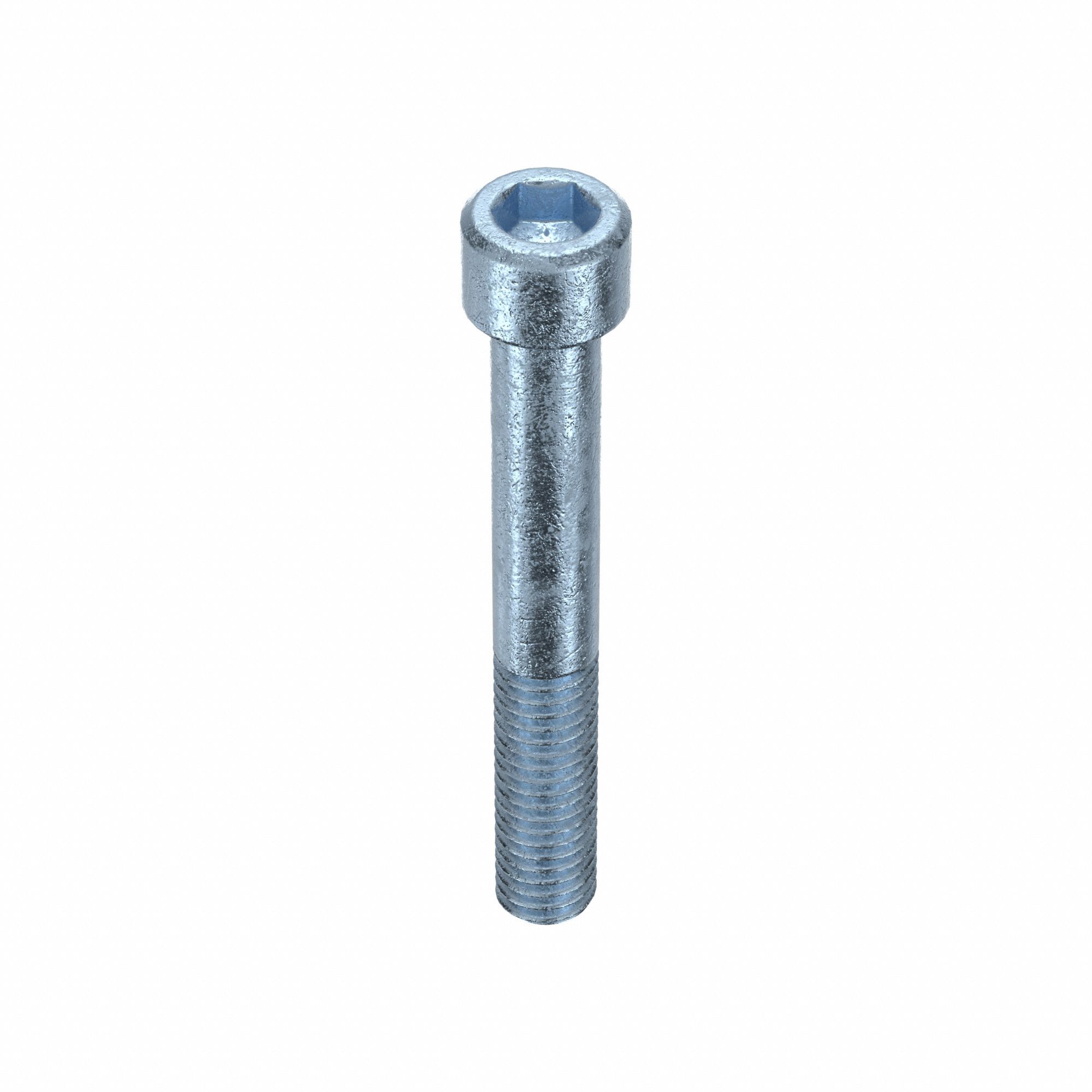 Socket Head Cap Screw: 3/8"-16 Thread Size, 2 3/4 in Lg, Std, Zinc Plated, Alloy Steel, 25 PK
