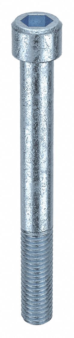 Socket Head Cap Screw: 3/8"-16 Thread Size, 3 1/2 in Lg, Std, Zinc Plated, Alloy Steel, 10 PK