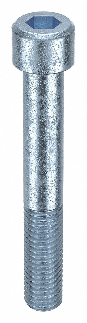 Socket Head Cap Screw: 1/2"-13 Thread Size, 3 1/2 in Lg, Std, Zinc Plated, Alloy Steel, 5 PK