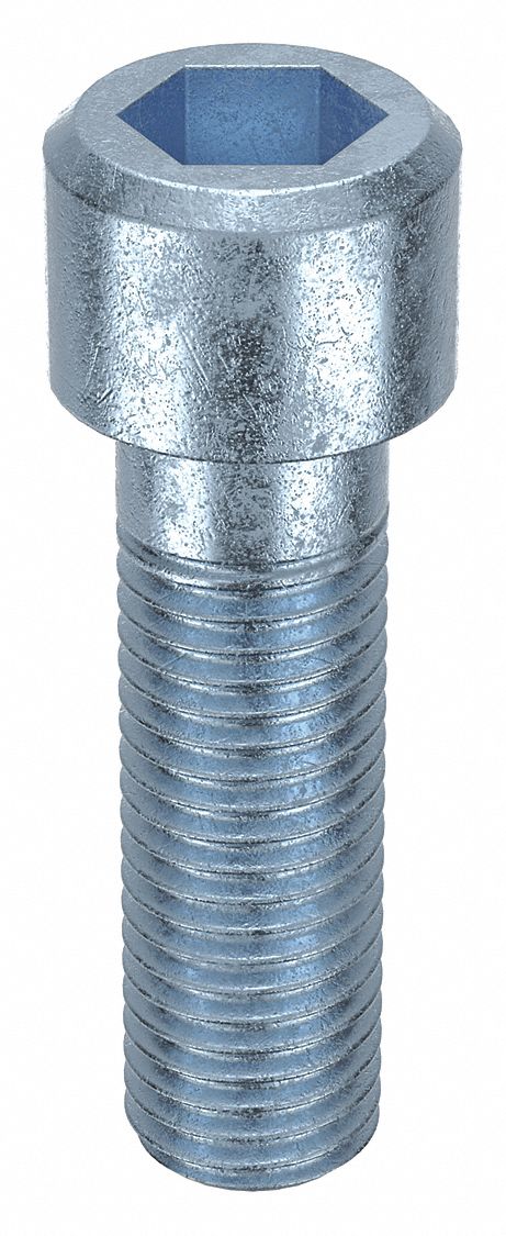 Socket Head Cap Screw: 3/4"-10 Thread Size, 2 1/2 in Lg, Std, Zinc Plated, Alloy Steel, 5 PK