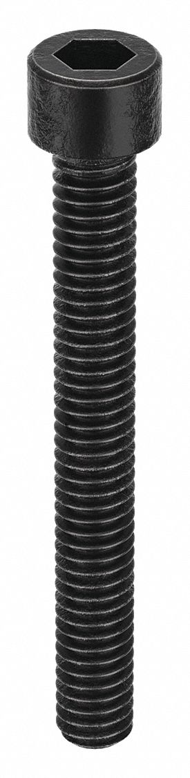 Socket Head Cap Screw: #1-72 Thread Size, 5/8 in Lg, Std, Black Oxide, Alloy Steel, 100 PK