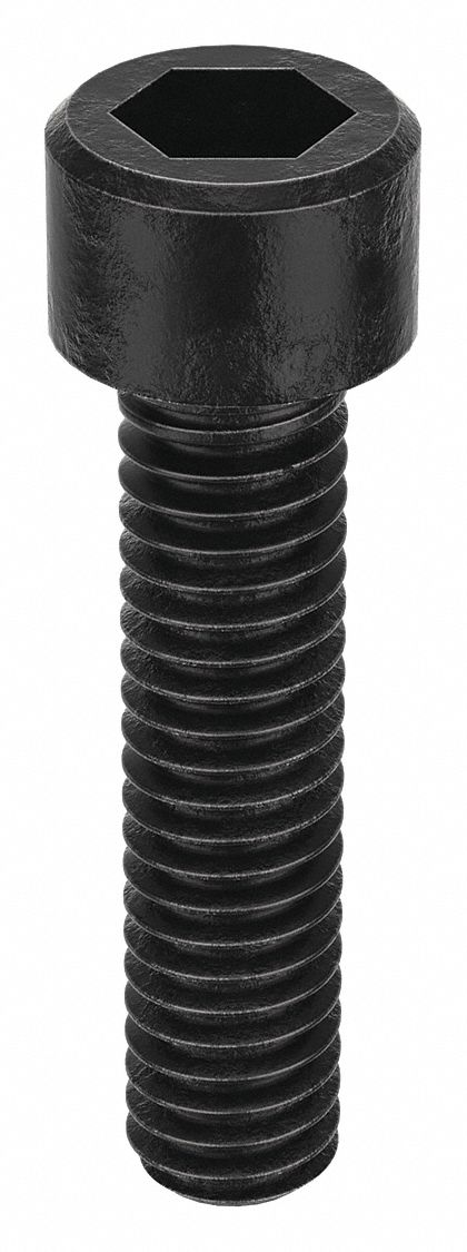 Socket Head Cap Screw: #2-64 Thread Size, 3/8 in Lg, Std, Black Oxide, Alloy Steel, 100 PK