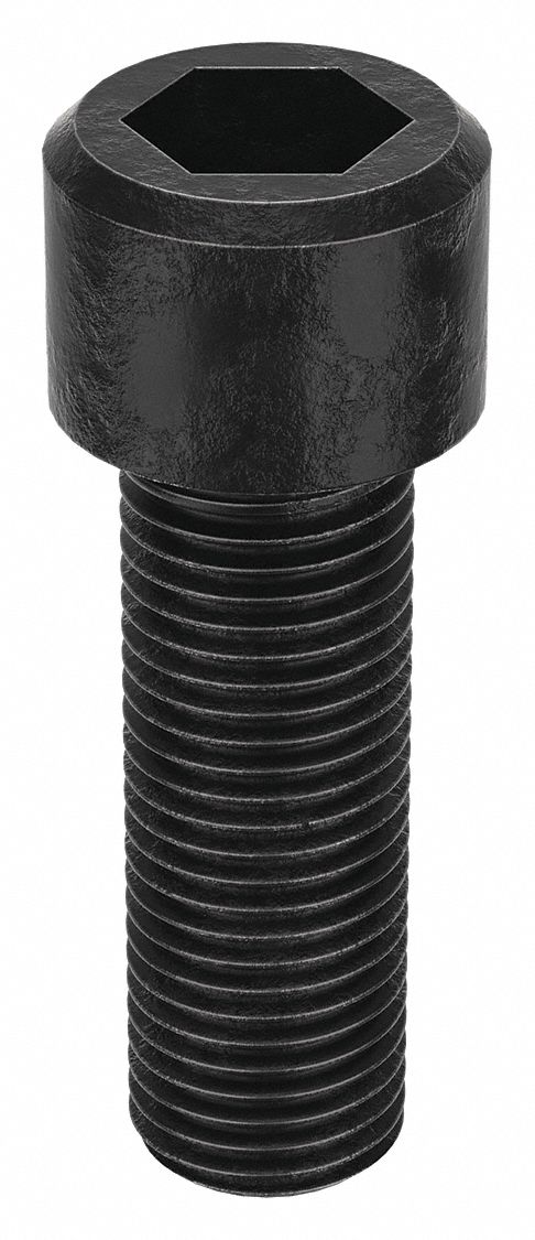 Socket Head Cap Screw: 3/8"-24 Thread Size, 1 1/8 in Lg, Std, Black Oxide, Alloy Steel, 50 PK