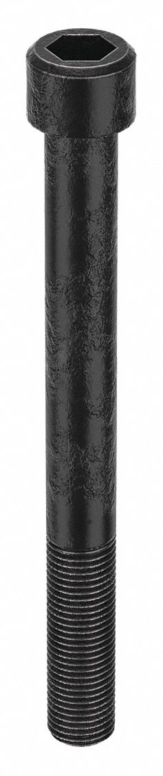 Socket Head Cap Screw: 3/8"-24 Thread Size, 3 3/4 in Lg, Std, Black Oxide, Alloy Steel, 10 PK