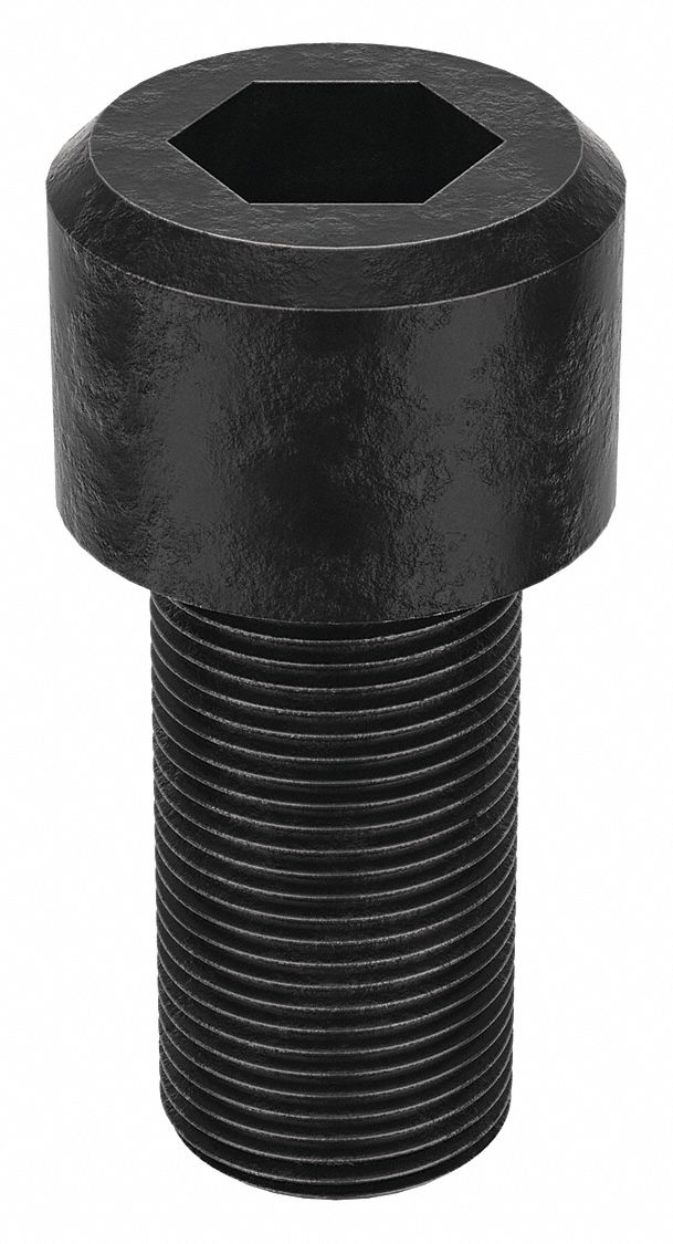 Socket Head Cap Screw: 1"-14 Thread Size, 2 in Lg, Std, Black Oxide, Alloy Steel, 1 in Head Ht, 5 PK