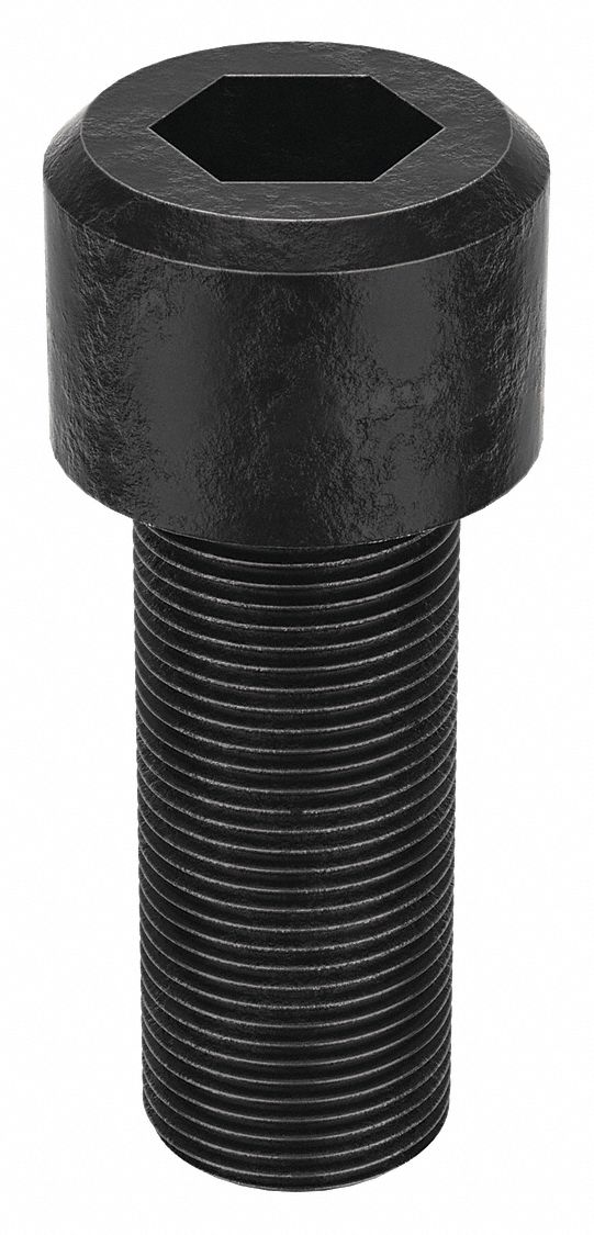 Socket Head Cap Screw: 1"-14 Thread Size, 2 1/2 in Lg, Std, Black Oxide, Alloy Steel, 5 PK