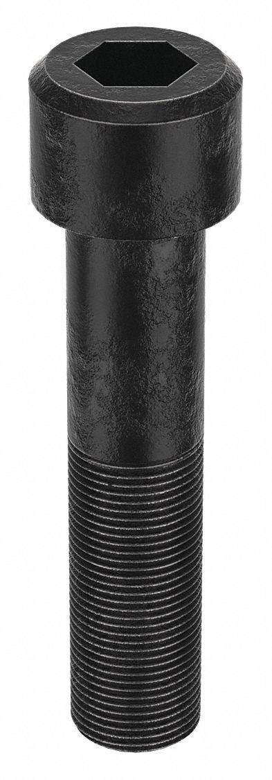Socket Head Cap Screw: 1"-14 Thread Size, 4 1/2 in Lg, Std, Black Oxide, Alloy Steel, 5 PK
