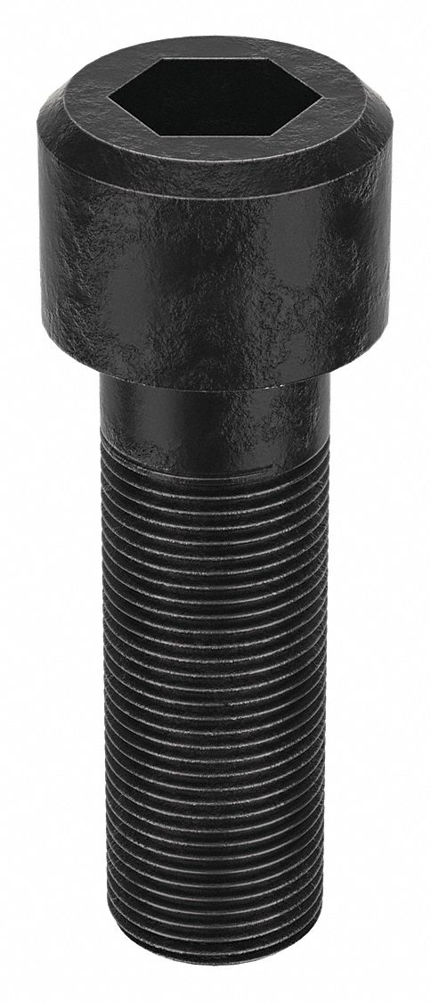 Socket Head Cap Screw: 1 1/8"-12 Thread Size, 3 1/2 in Lg, Std, Black Oxide, Alloy Steel