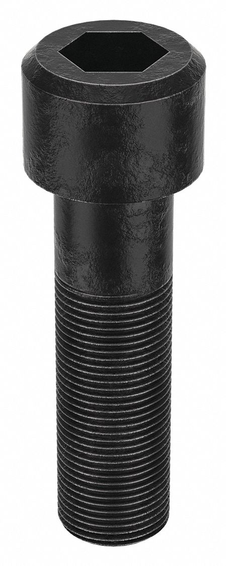 Socket Head Cap Screw: 1 1/8"-12 Thread Size, 4 in Lg, Std, Black Oxide, Alloy Steel, 7/8 in Drive