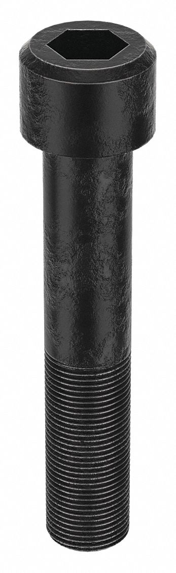 Socket Head Cap Screw: 1 1/8"-12 Thread Size, 6 in Lg, Std, Black Oxide, Alloy Steel, 7/8 in Drive