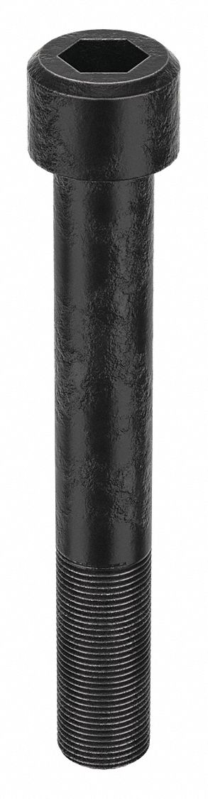 Socket Head Cap Screw: 1 1/8"-12 Thread Size, 8 in Lg, Std, Black Oxide, Alloy Steel, 7/8 in Drive