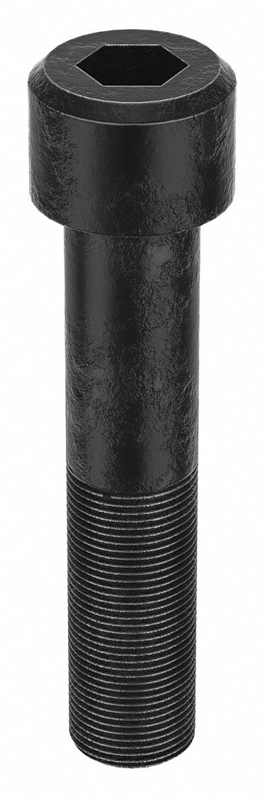Socket Head Cap Screw: 1 1/4"-12 Thread Size, 6 in Lg, Std, Black Oxide, Alloy Steel, 7/8 in Drive