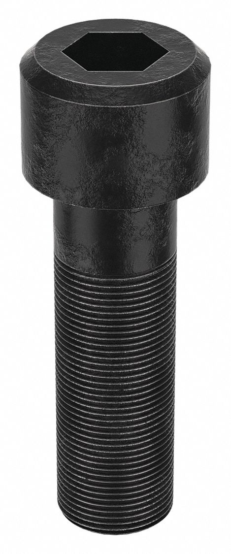 Socket Head Cap Screw: 1 3/8"-12 Thread Size, 4 1/2 in Lg, Std, Black Oxide, Alloy Steel, 1 in Drive