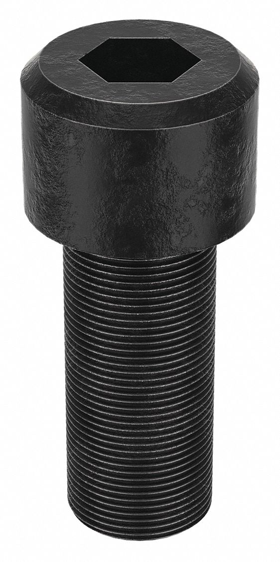 Socket Head Cap Screw: 1 1/2"-12 Thread Size, 3 1/2 in Lg, Std, Black Oxide, Alloy Steel, 1 in Drive