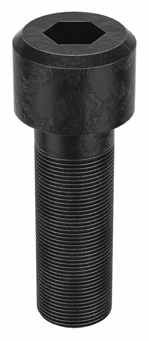 Socket Head Cap Screw: 1 1/2"-12 Thread Size, 4 1/2 in Lg, Std, Black Oxide, Alloy Steel, 1 in Drive