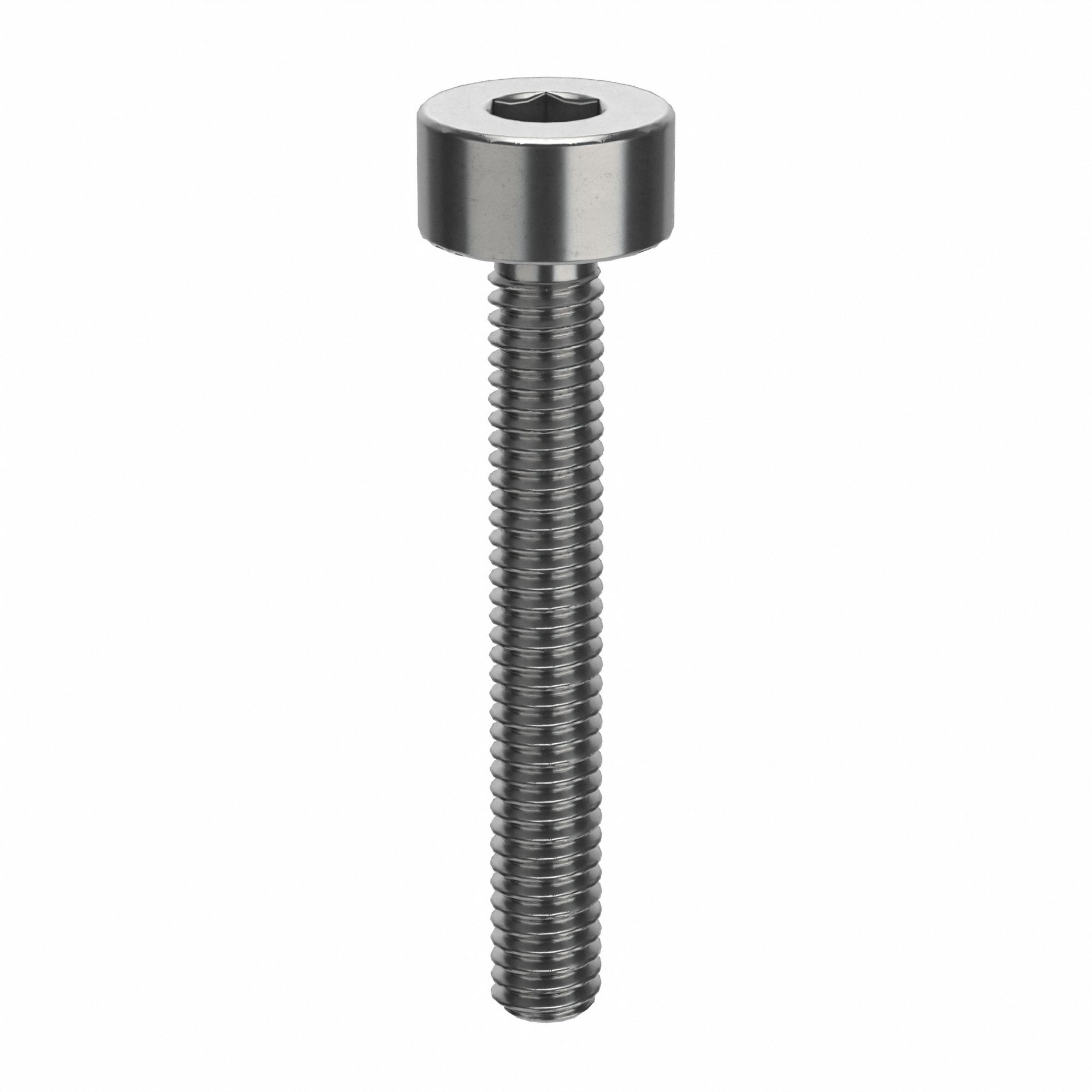 Socket Head Cap Screw: #2-64 Thread Size, 5/8 in Lg, Std, Plain, Stainless Steel, 18-8, 100 PK