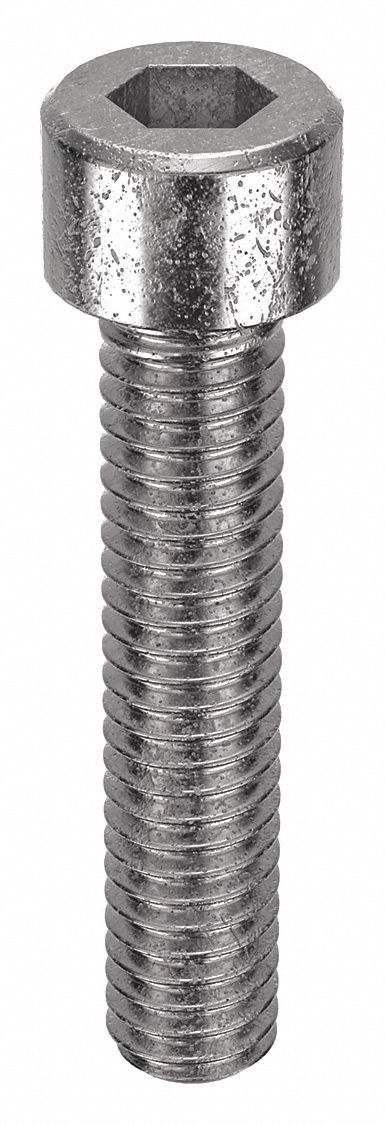 Socket Head Cap Screw: #3-56 Thread Size, 1/2 in Lg, Std, Plain, Stainless Steel, 18-8, 100 PK
