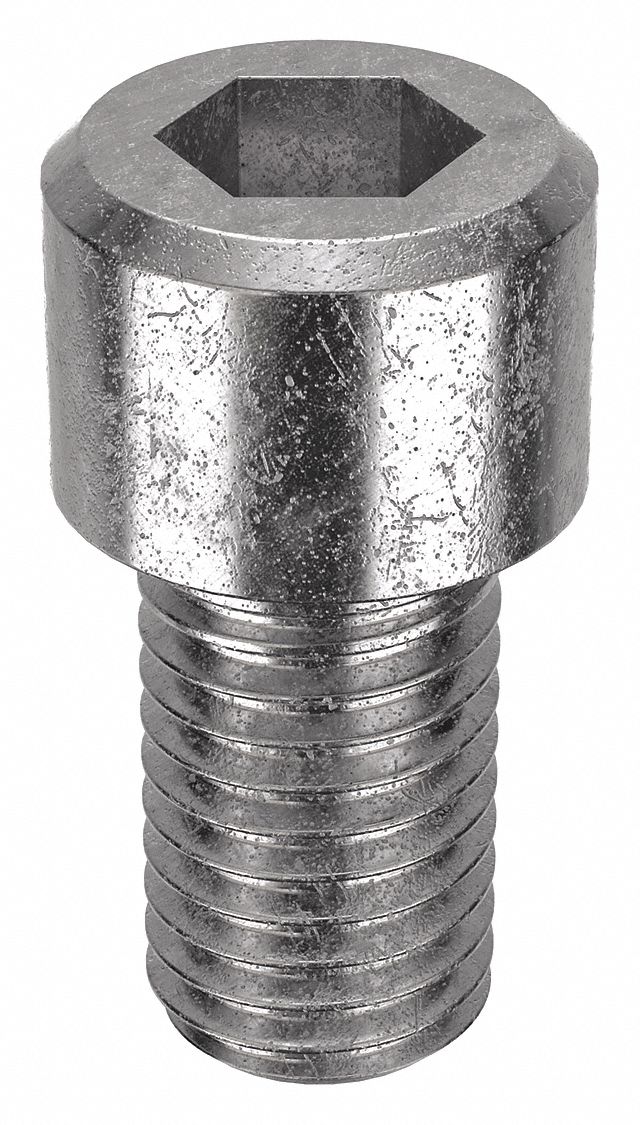 Socket Head Cap Screw: 1/4"-28 Thread Size, 7/16 in Lg, Std, Plain, Stainless Steel, 18-8, 100 PK