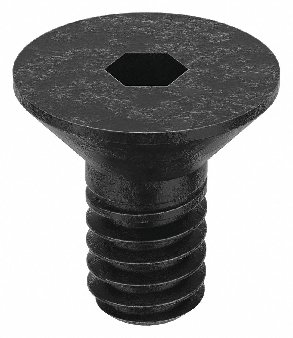 Socket Flat Head Screw: #2-56 Thread Size, 1/8 in Lg, Flat, Black Oxide, Alloy Steel, 100 PK