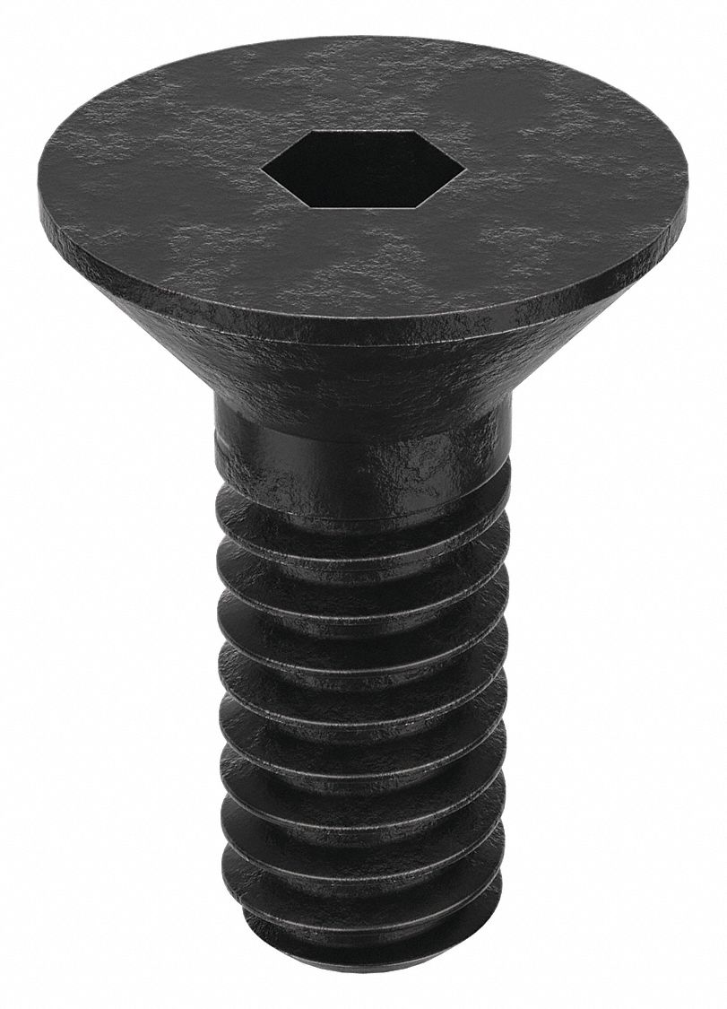 Socket Flat Head Screw: #2-56 Thread Size, 3/16 in Lg, Flat, Black Oxide, Alloy Steel, 100 PK