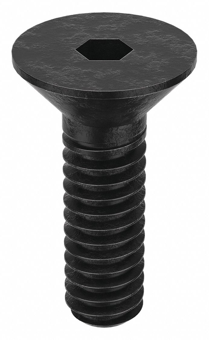 Socket Flat Head Screw: #2-56 Thread Size, 1/4 in Lg, Flat, Black Oxide, Alloy Steel, 100 PK