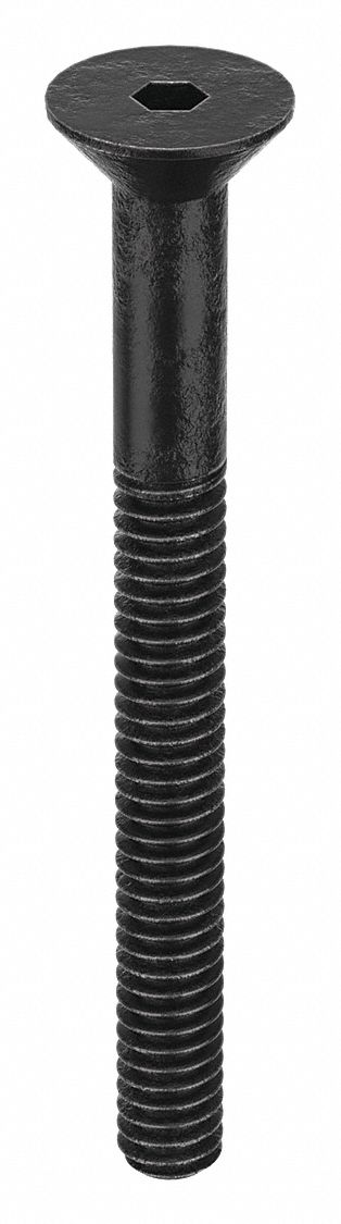 Socket Flat Head Screw: #2-56 Thread Size, 7/8 in Lg, Flat, Black Oxide, Alloy Steel, 100 PK