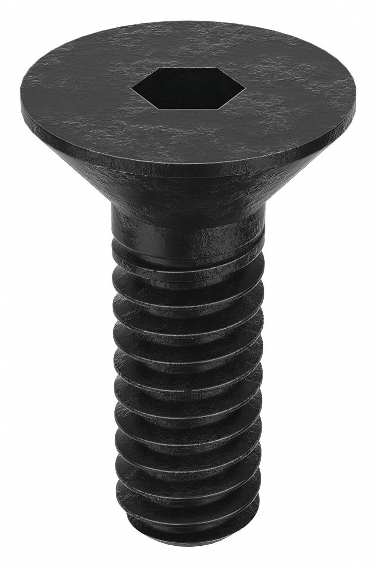 Socket Flat Head Screw: #3-48 Thread Size, 1/4 in Lg, Flat, Black Oxide, Alloy Steel, 100 PK