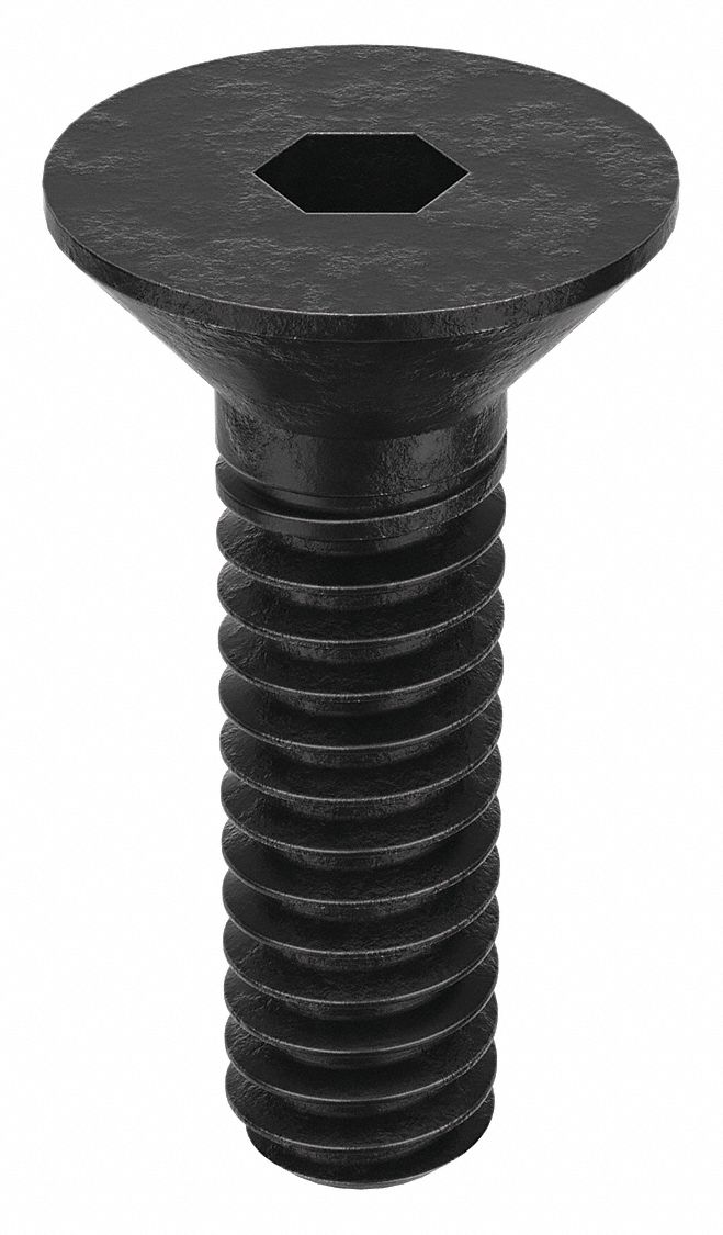 Socket Flat Head Screw: #3-48 Thread Size, 5/16 in Lg, Flat, Black Oxide, Alloy Steel, 100 PK