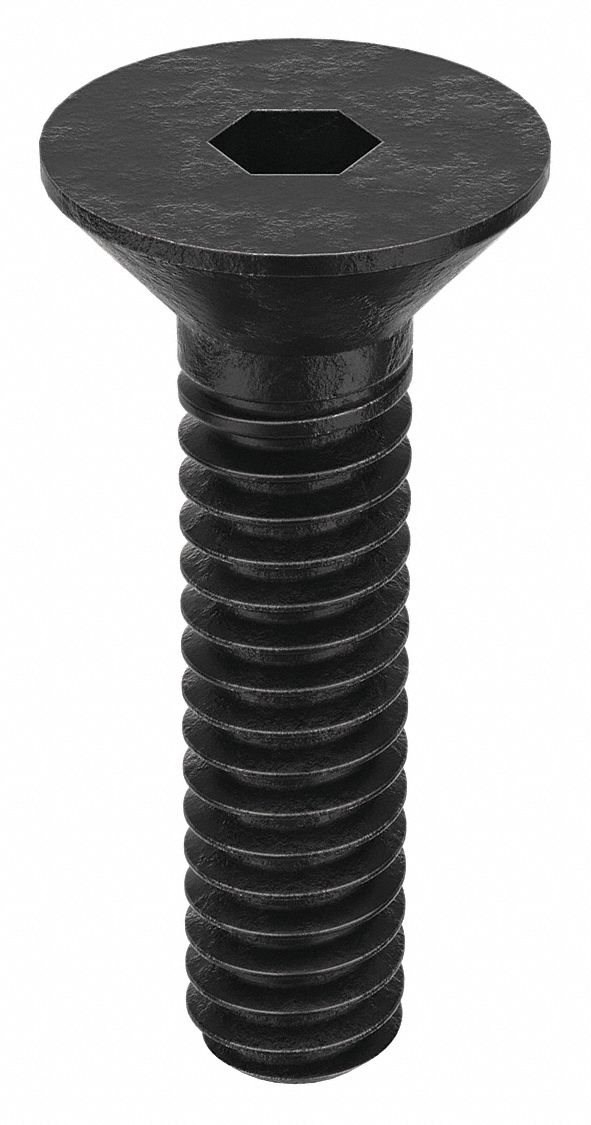 Socket Flat Head Screw: #3-48 Thread Size, 3/8 in Lg, Flat, Black Oxide, Alloy Steel, 100 PK