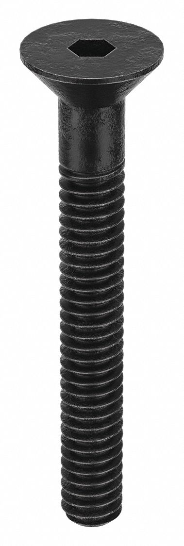 Socket Flat Head Screw: #3-48 Thread Size, 3/4 in Lg, Flat, Black Oxide, Alloy Steel, 100 PK