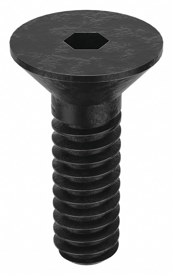 Socket Flat Head Screw: #4-40 Thread Size, 5/16 in Lg, Flat, Black Oxide, Alloy Steel, 100 PK