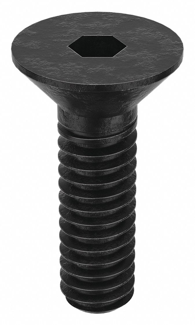 Socket Flat Head Screw: #5-40 Thread Size, 3/8 in Lg, Flat, Black Oxide, Alloy Steel, 100 PK