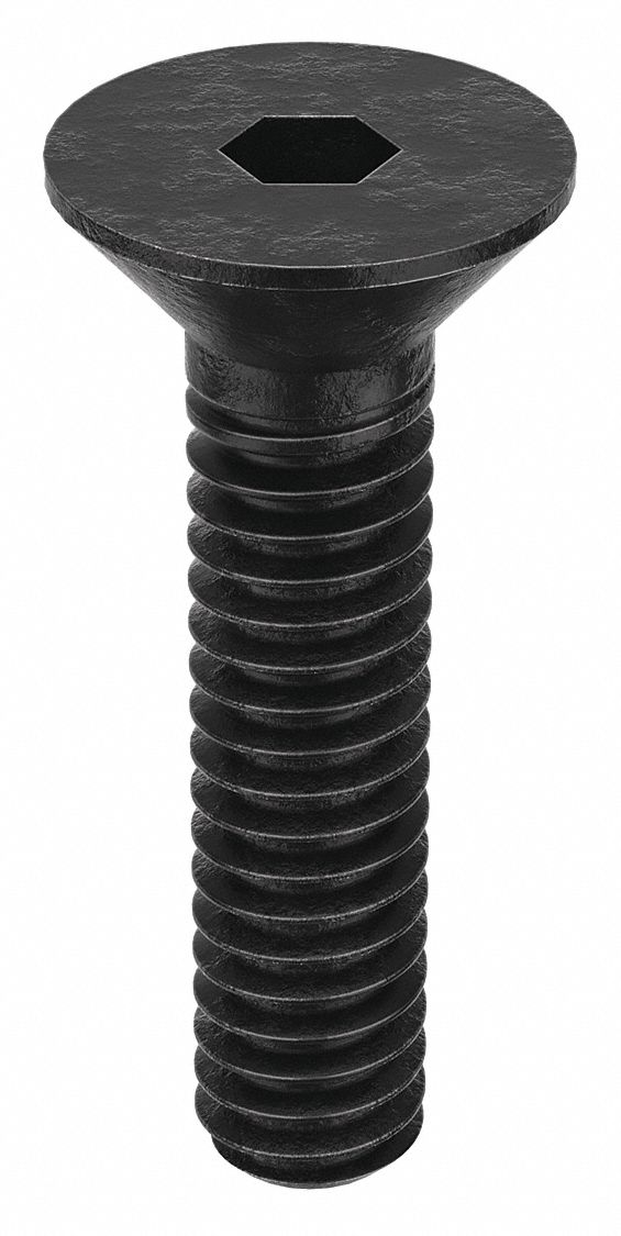 Socket Flat Head Screw: #5-40 Thread Size, 1/2 in Lg, Flat, Black Oxide, Alloy Steel, 100 PK