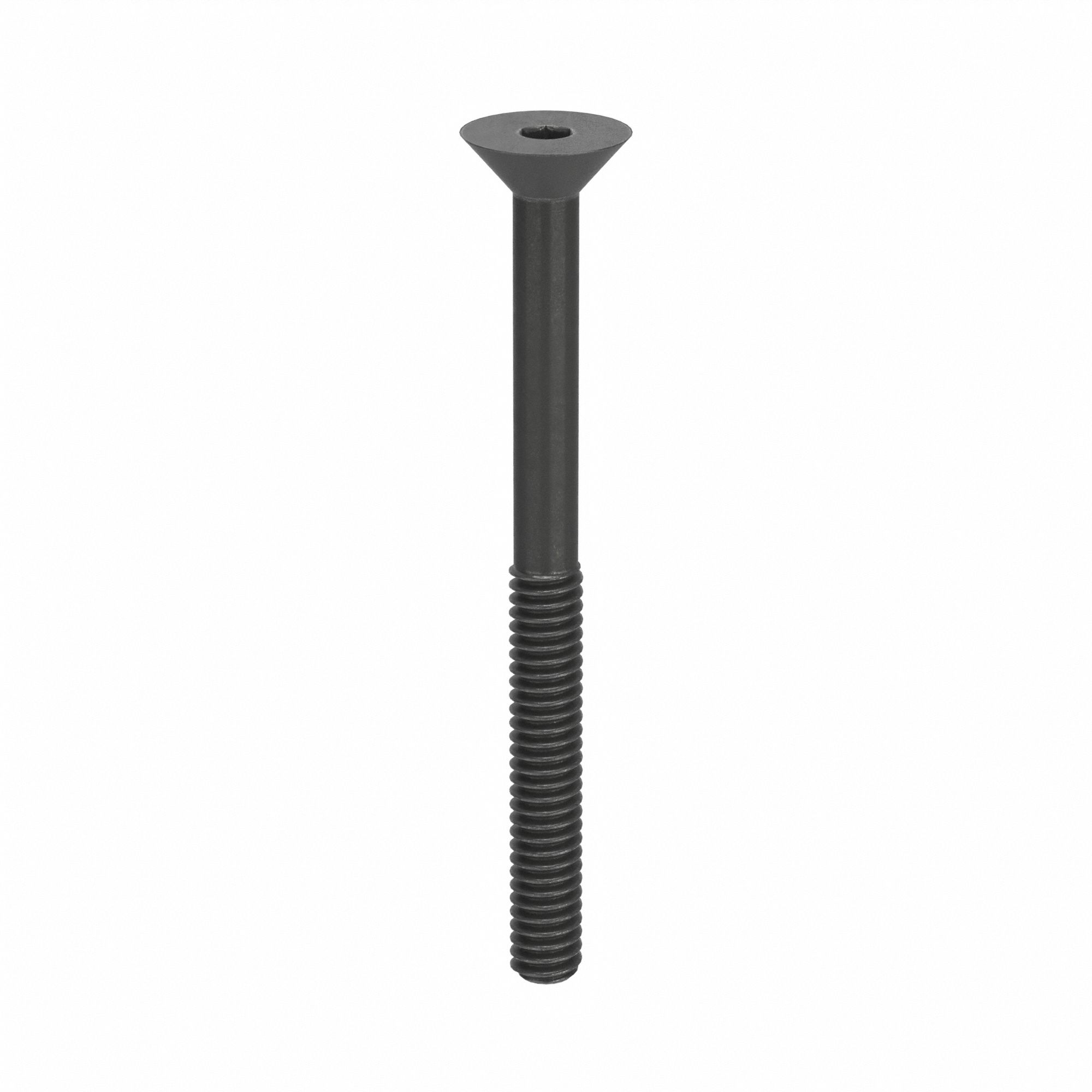 Socket Flat Head Screw: #5-40 Thread Size, 1 1/2 in Lg, Flat, Black Oxide, Alloy Steel, 100 PK