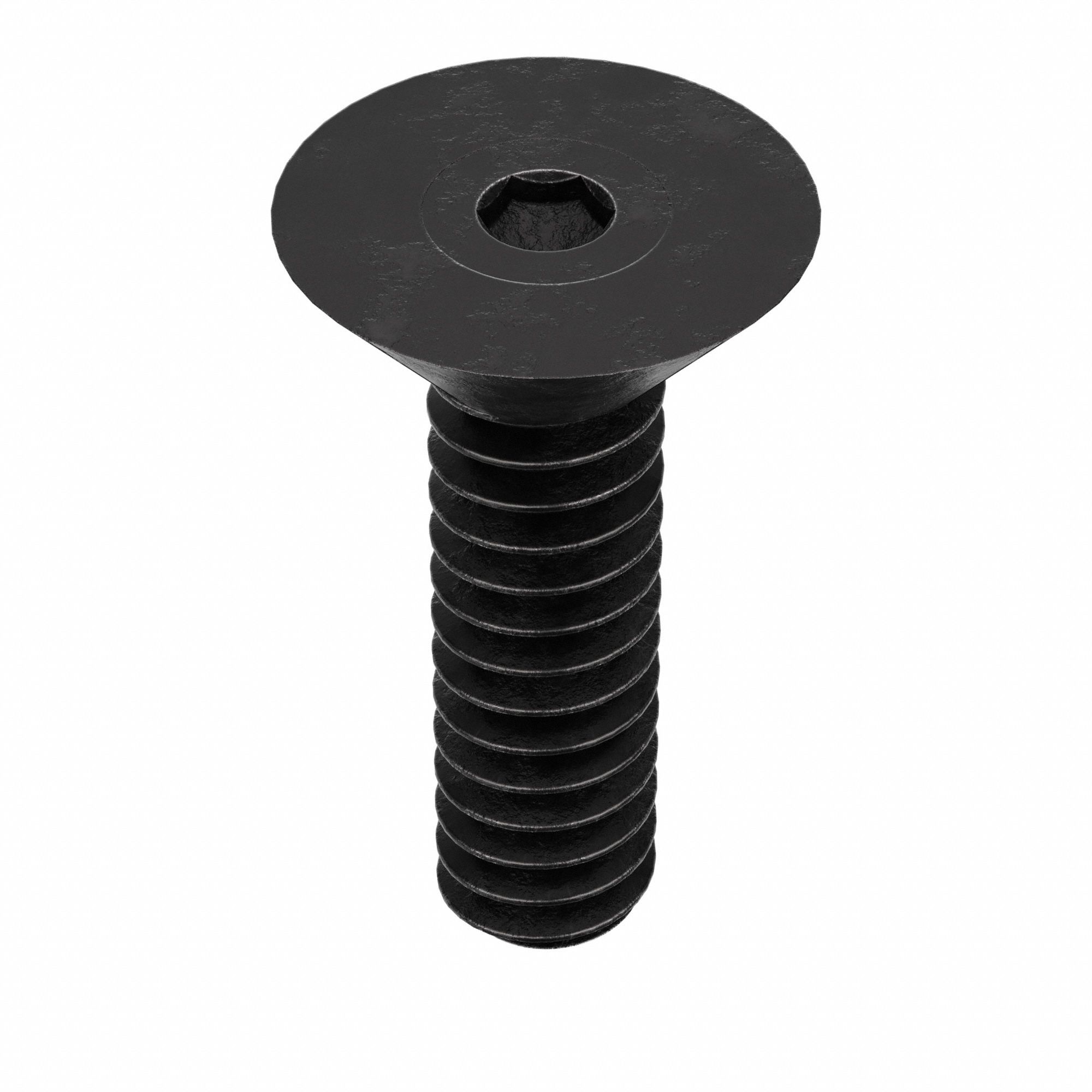 Socket Flat Head Screw: #6-32 Thread Size, 7/16 in Lg, Flat, Black Oxide, Alloy Steel, 100 PK