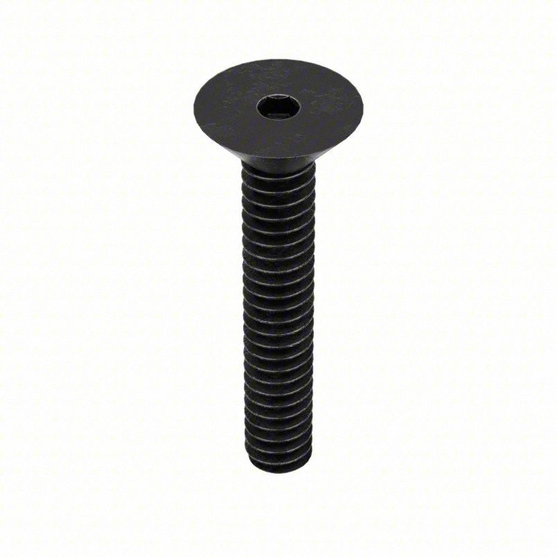 Socket Flat Head Screw: #6-32 Thread Size, 7/8 in Lg, Flat, Black Oxide, Alloy Steel, 100 PK