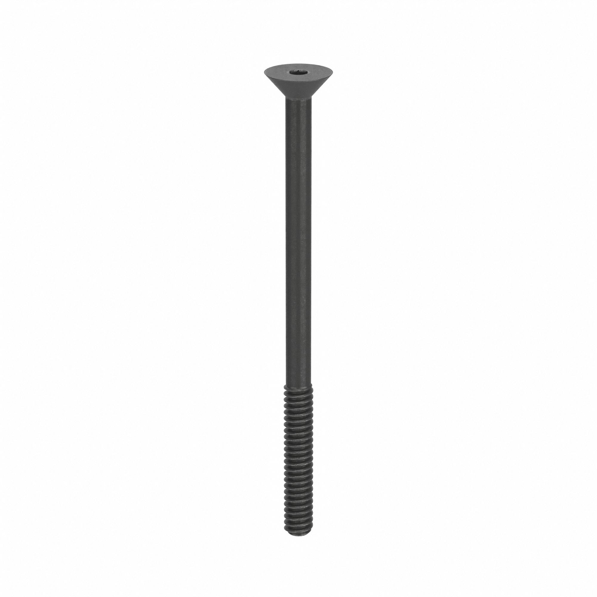 Socket Flat Head Screw: #6-32 Thread Size, 2 1/4 in Lg, Flat, Black Oxide, Alloy Steel, 100 PK