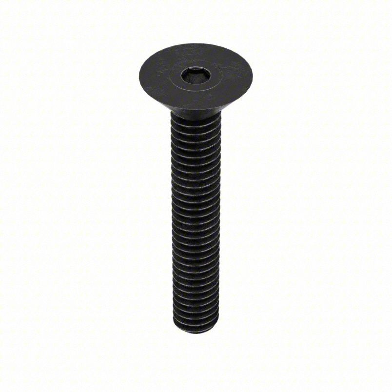 Socket Flat Head Screw: #8-32 Thread Size, 1 in Lg, Flat, Black Oxide, Alloy Steel, 100 PK